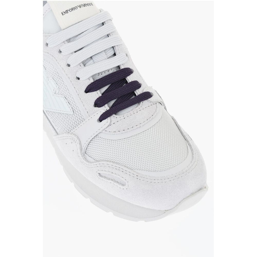 Низкие кроссовки с логотипом и контрастными шнурками Armani, Gray — фото 4