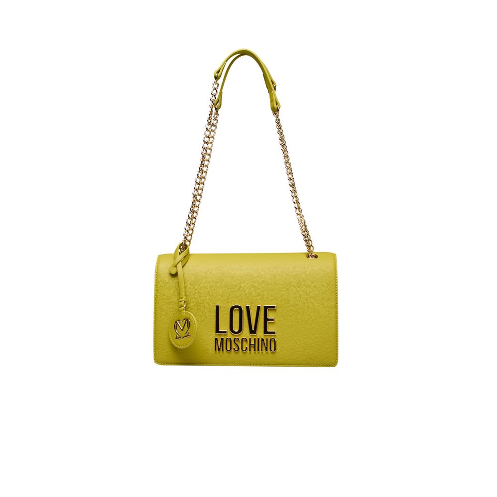 

Желтая полиэтиленовая женская сумка через плечо LOVE MOSCHINO