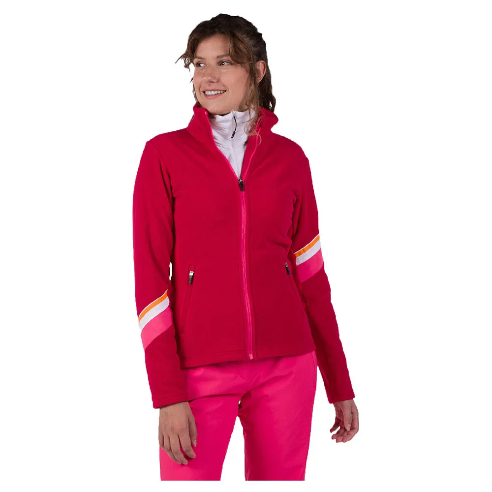 

Флис Rossignol Strawpile full zip, розовый/красный