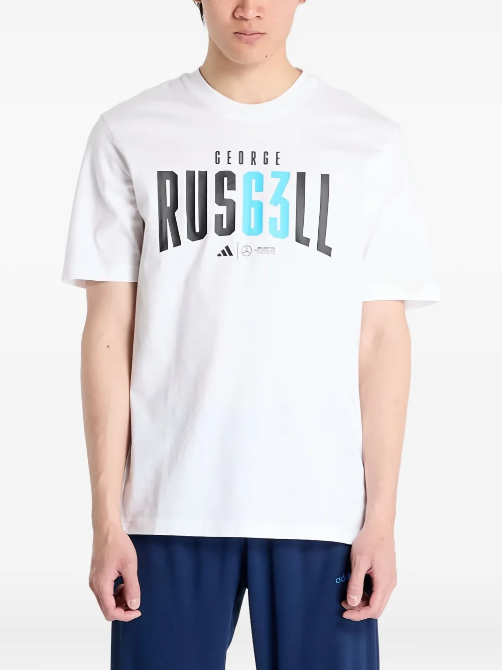 

Футболка Petronas Formula One Team George Russell из коллаборации с Mercedes AMG Adidas, белый