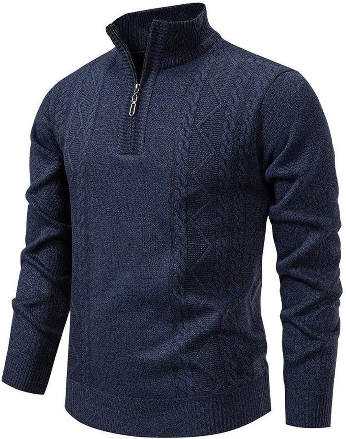 Мужской поло-свитер с молнией на четверть Casual Slim Fit — фото 2