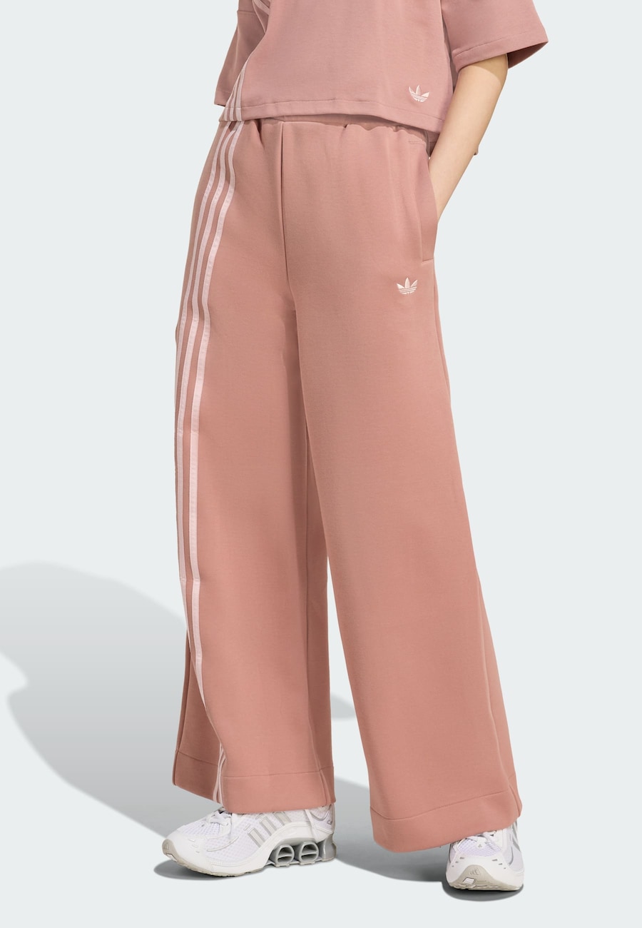 Широкие брюки ADIDAS ORIGINALS Off Placed 3-Stripes Wide, Powder/Dusky Pink — фото 2