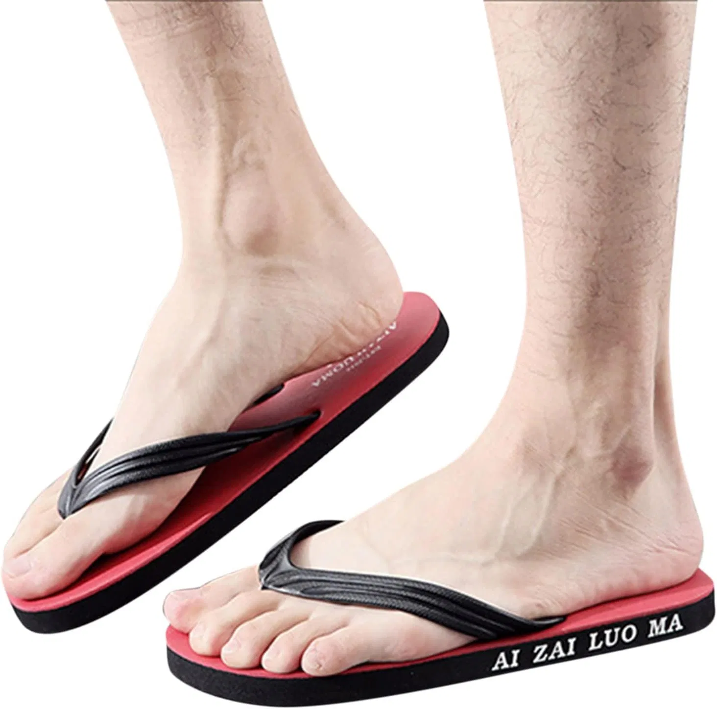 Сандалии Generisch Herren Zehentrenner, шлепанцы Flache Sommer с анти-Rutsch Sohle, Bequeme Badelatschen für Strand, Pool & Alltag, 01#Red