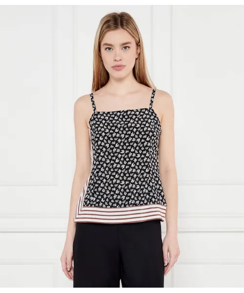 

Шелковый топ Теодора Regular fit Marella, черный