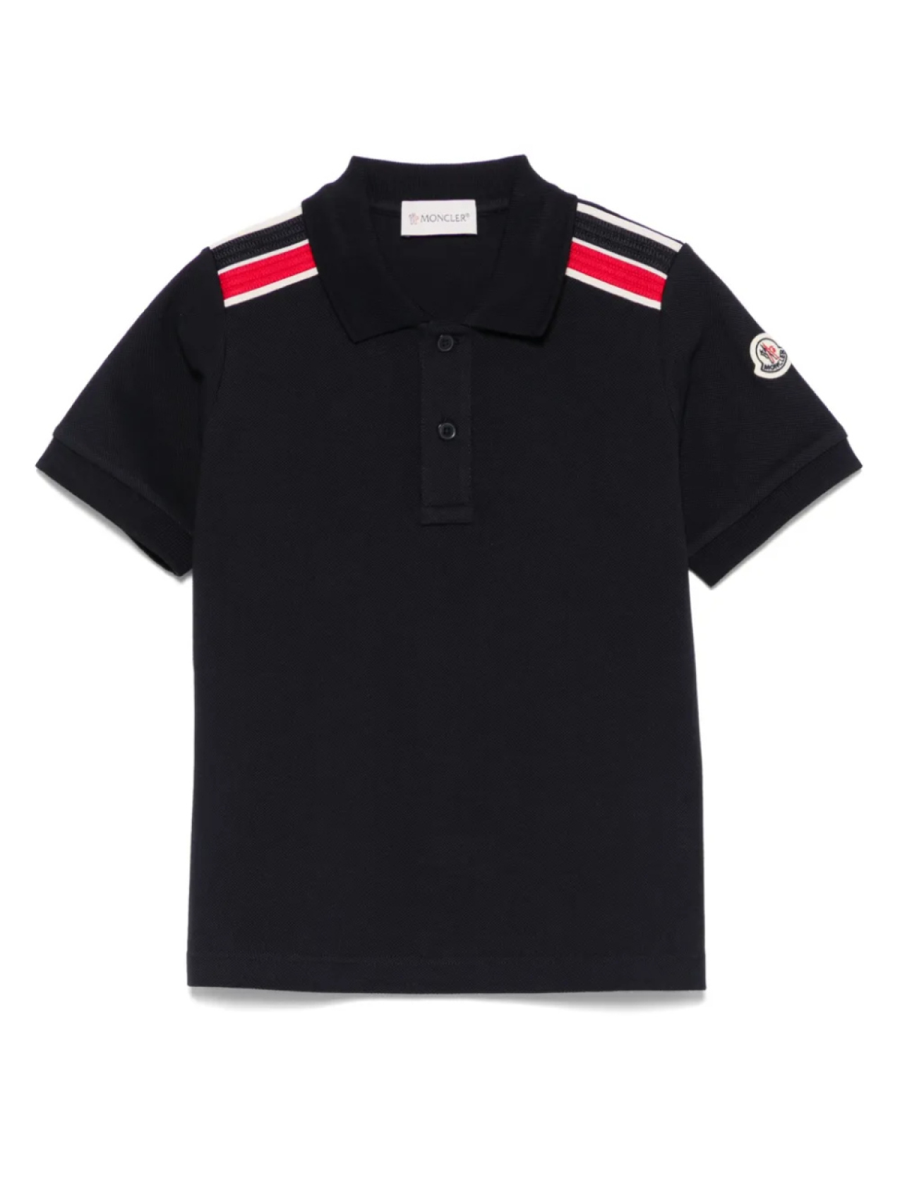 

Рубашка поло с нашивкой-логотипом Moncler Enfant, синий