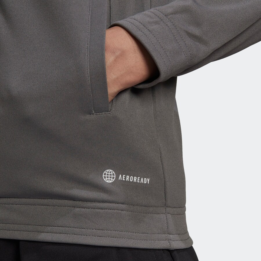Спортивная толстовка с капюшоном на молнии ADIDAS PERFORMANCE Entrada 22, серый — фото 3
