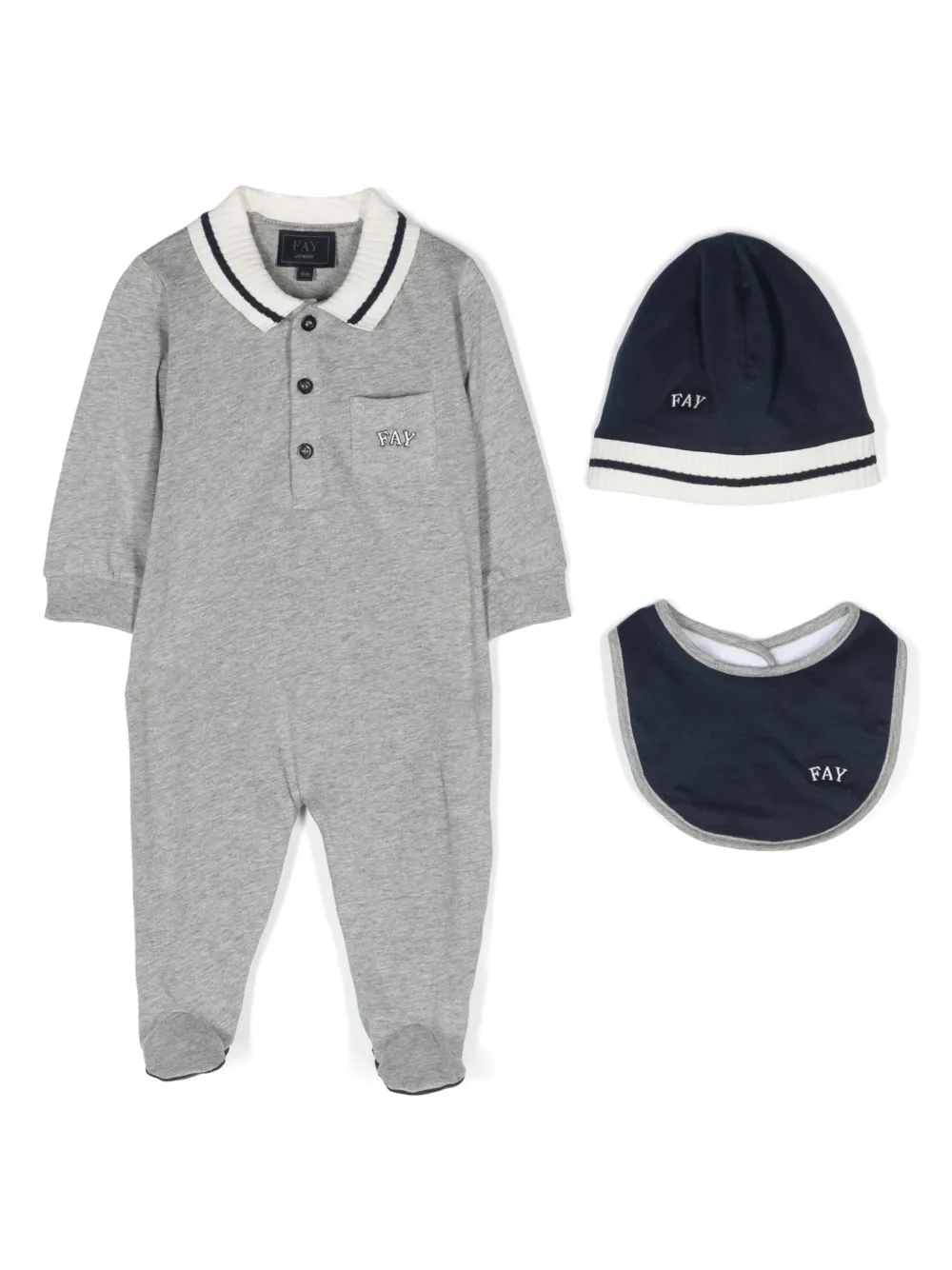 

Комплект для новорожденного с логотипом Fay Kids, серый