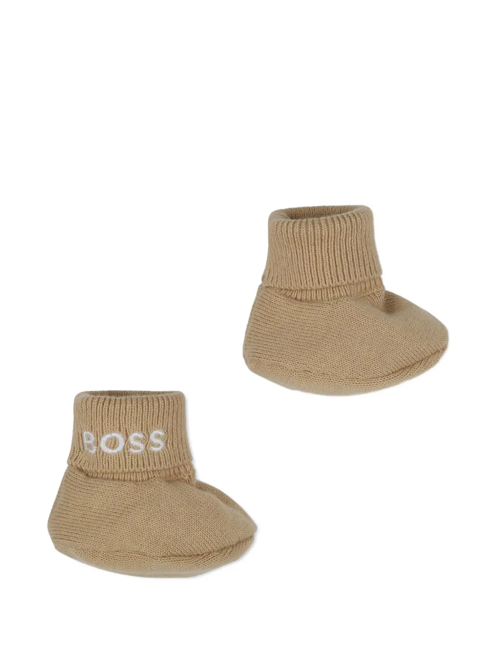 Комплект из шапки бини и пинеток BOSS Kidswear, коричневый — фото 2