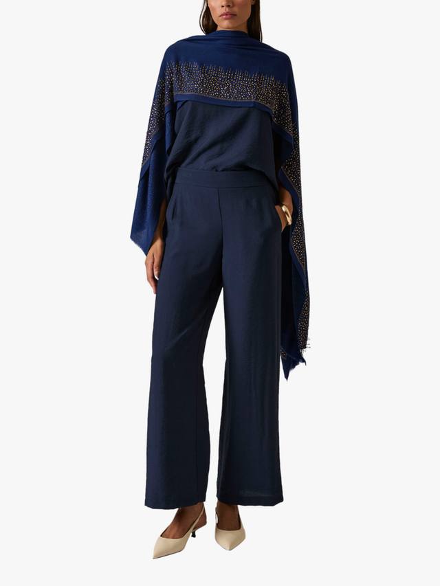 

Брюки с высокой посадкой и широкими штанинами James Lakeland, Navy