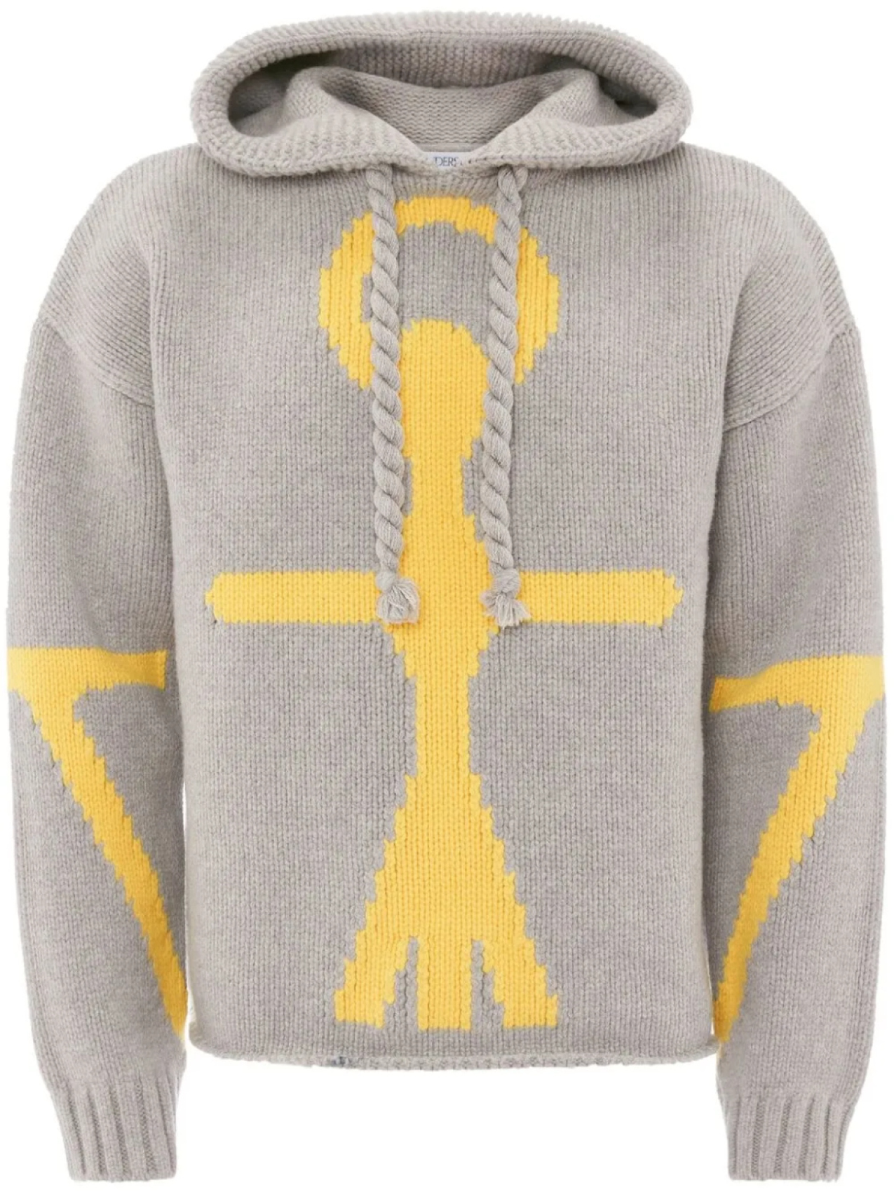 

JW Anderson худи вязки интарсия с логотипом Anchor, серый
