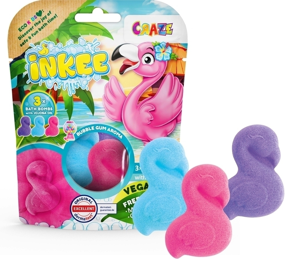 

Пена для ванны «Фламинго» от Inkee Craze, vaikams 3× 55 гр