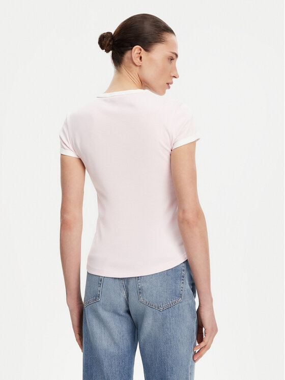 Облегающая футболка WW0WW44581 Tommy Hilfiger, розовый — фото 3