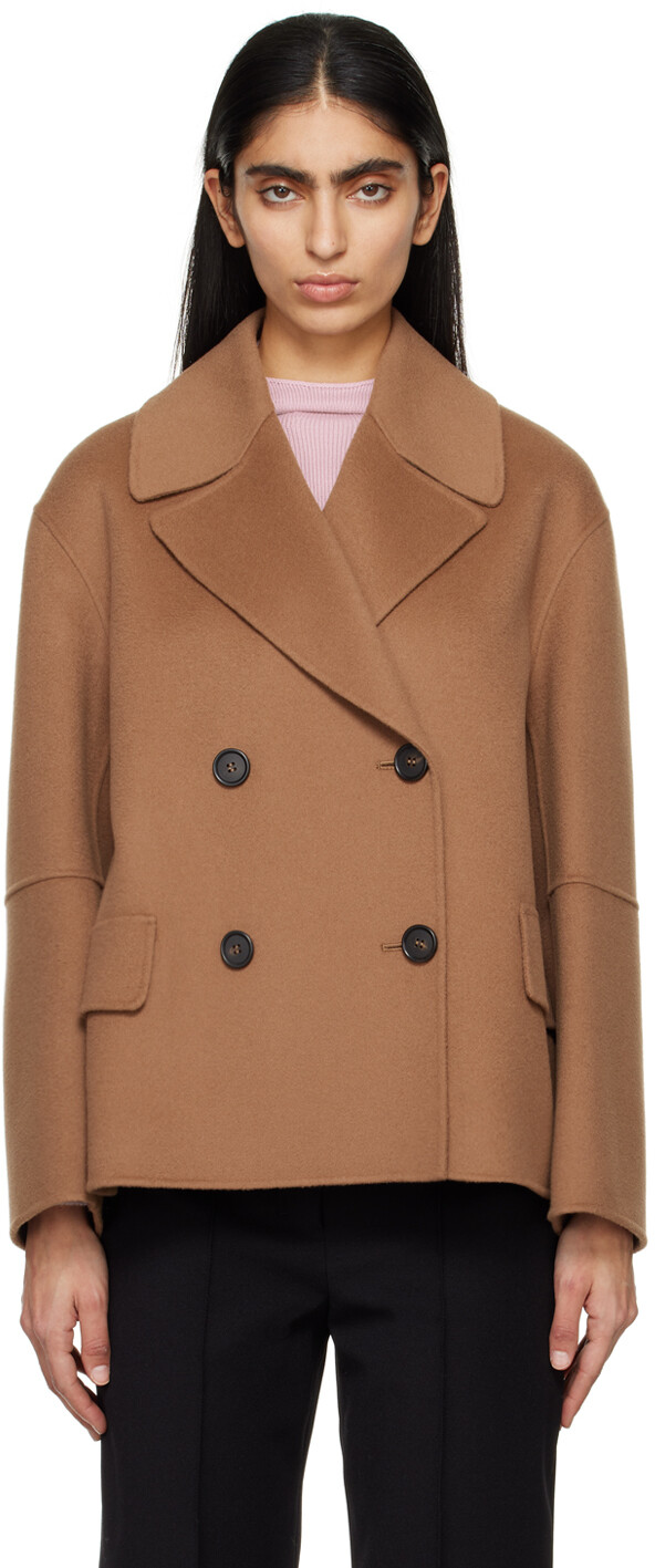 

Светло-коричневый двубортный пиджак Max Mara