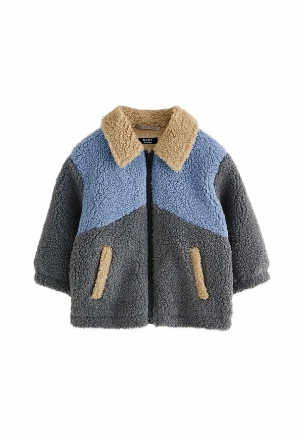 Флисовая куртка Next, Charcoal/Blue/Tan Colorblock