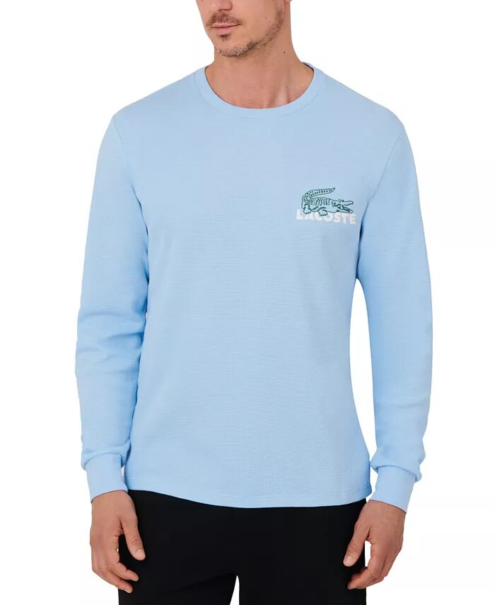 

Мужская большая терморубашка Croc с вафельным принтом Lacoste, черный