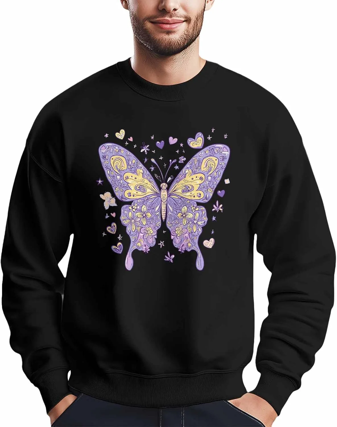 

Мужской свитшот Bohemia с принтом цветов и бабочек Winvebermior