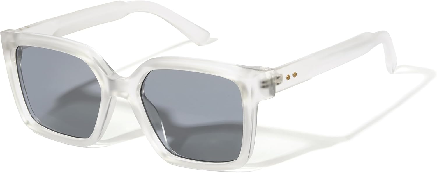 

Солнцезащитные очки Cyxus Square Fashion для женщин и мужчин, крупная массивная оправа, стиль уличной моды Y2K, для повседневной носки и активного отдыха, модель 1356, 04-clear Grey/ Grey-1356