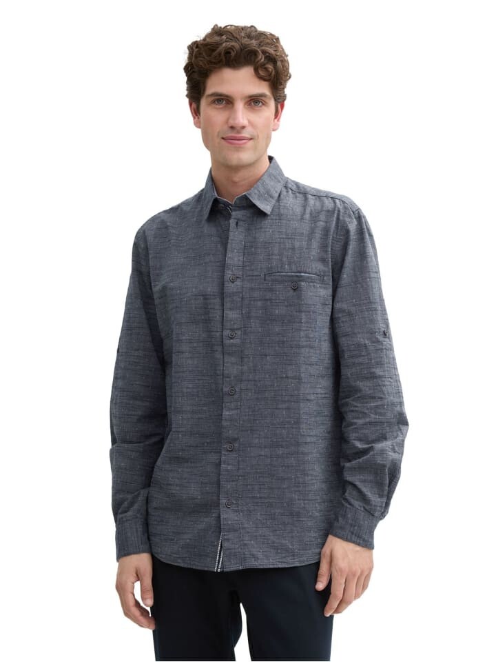 

Рубашка Tom Tailor Hemd STRUCTURED SLUBYARN, разноцветный
