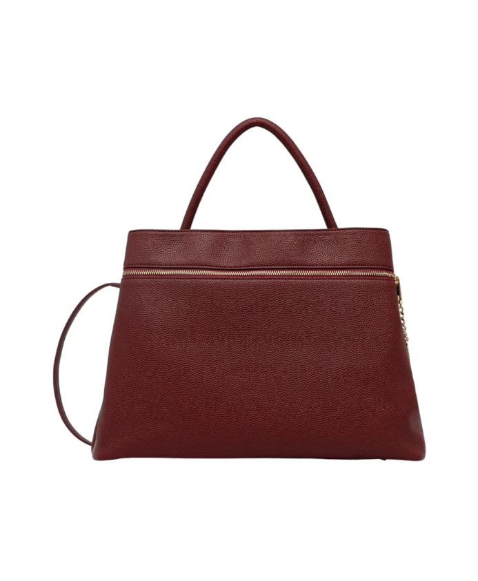 

Сумка-Шоппер из бордовой кожи Twinset, красный