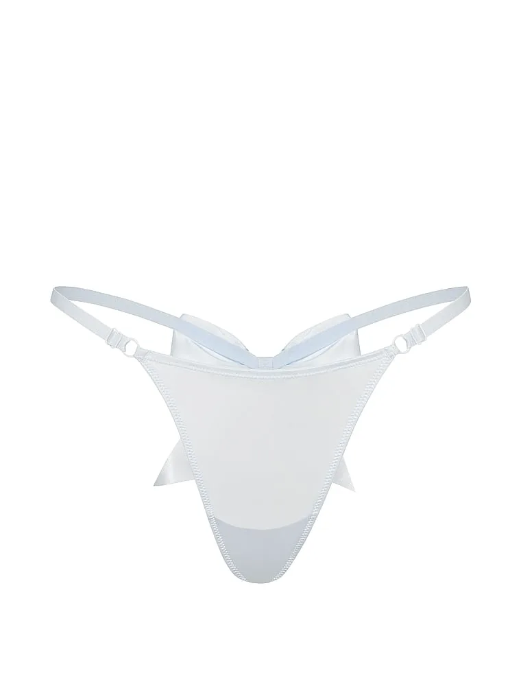 Трусики-Стринги Tease shine bow bridal v-string Victoria'S Secret, Bow Back Ballad Blue — фото 3