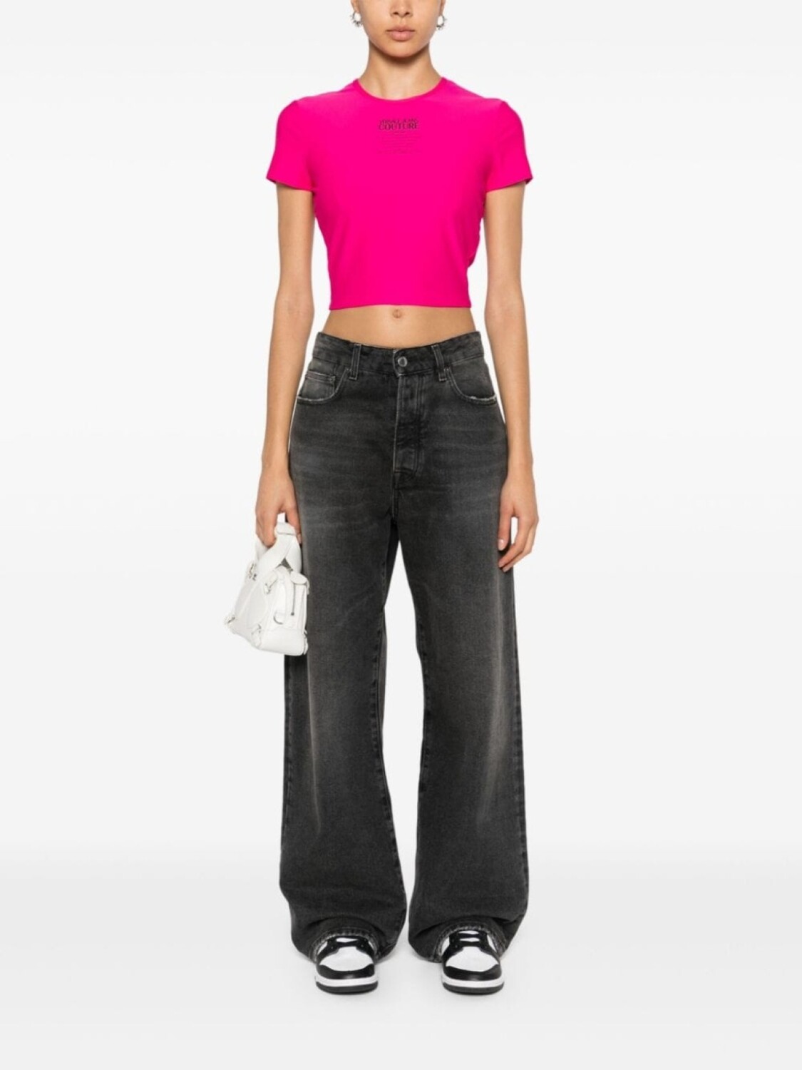 

Versace Jeans Couture укороченная футболка с логотипом, розовый