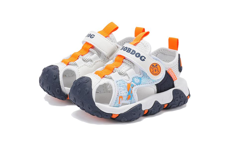 Противоскользящие и дышащие низкие ботиночки для малышей Infant And Toddler BOBDOG, Экрю/Темно-синий — фото 2