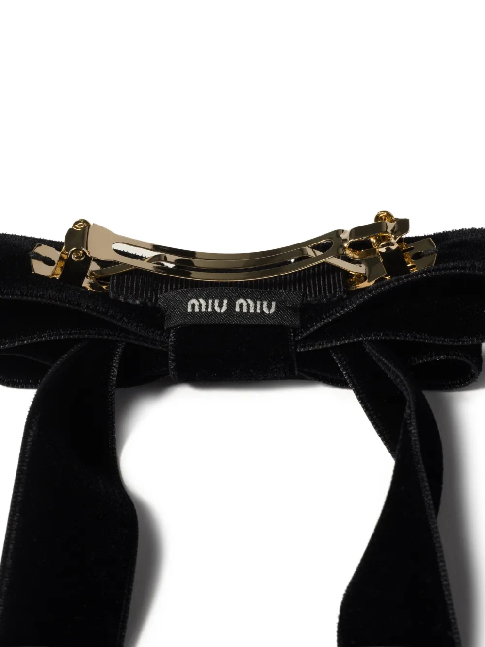 Заколка для волос с бантом Miu Miu, черный — фото 2