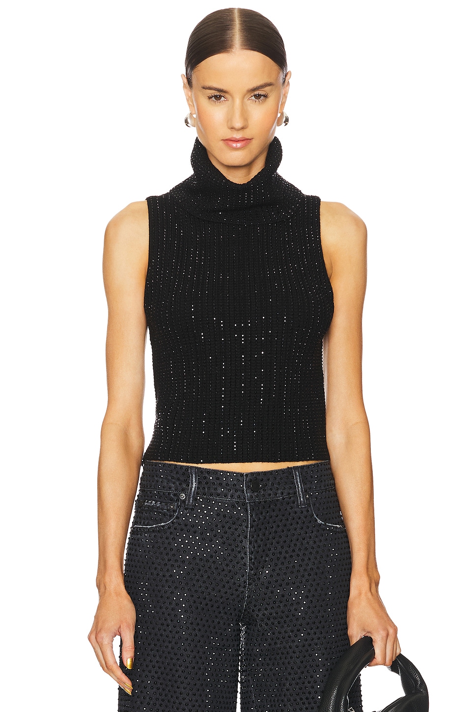

Alma shell heatset stones свитер Alice + Olivia, черный