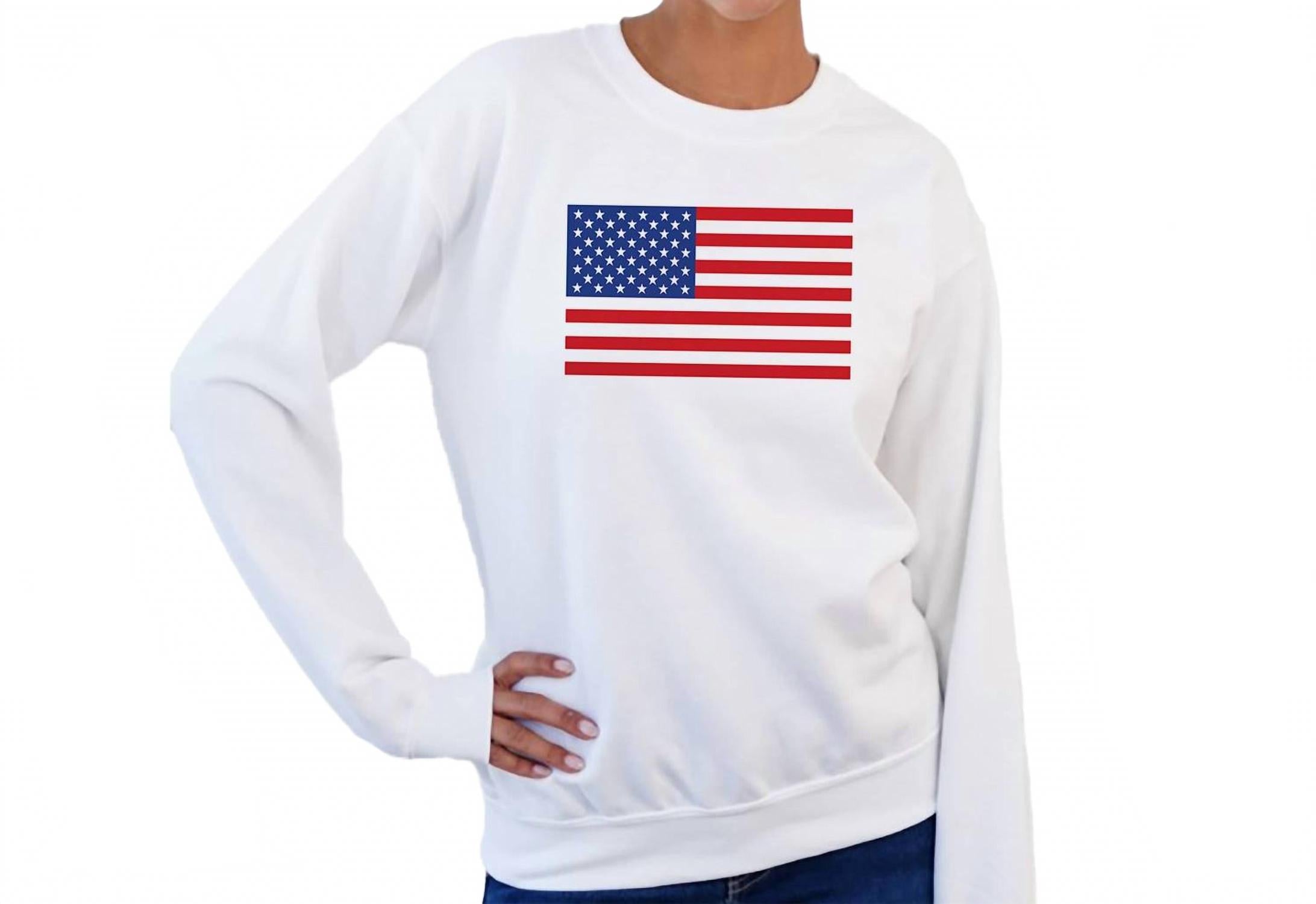 

Толстовка с американским флагом белого цвета Toss Designs