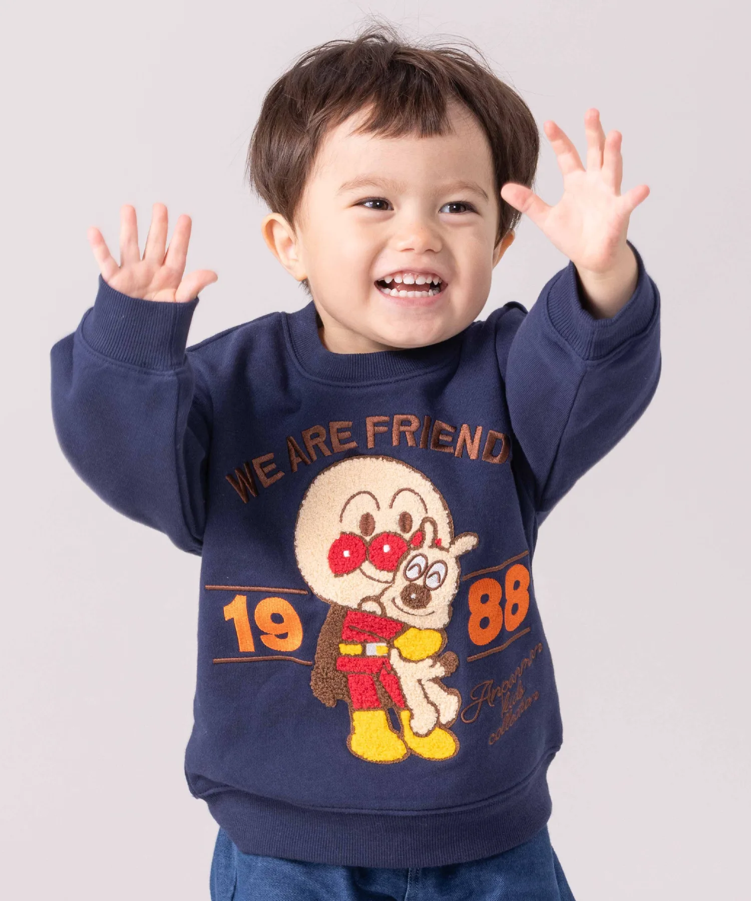 Вышитая толстовка APKC/(K)HUG Sagura Anpanman Kids Collection, Navy