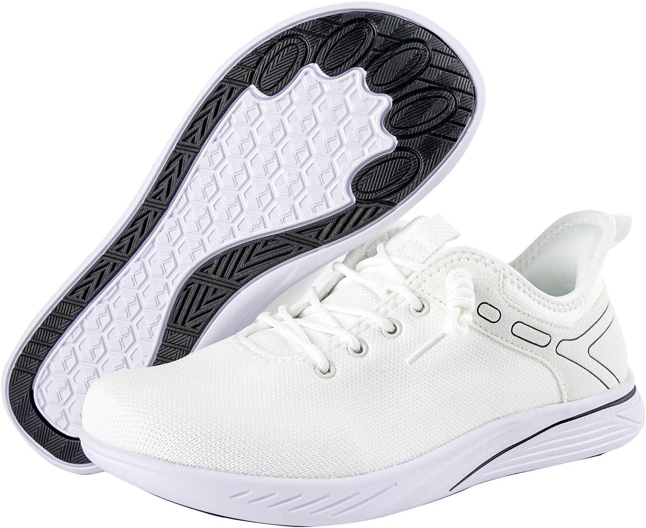 

Мужские слипоны, нескользящие с широким носком, дышащая сетка, мужские кроссовки для прогулок и бега Pairduck, белый