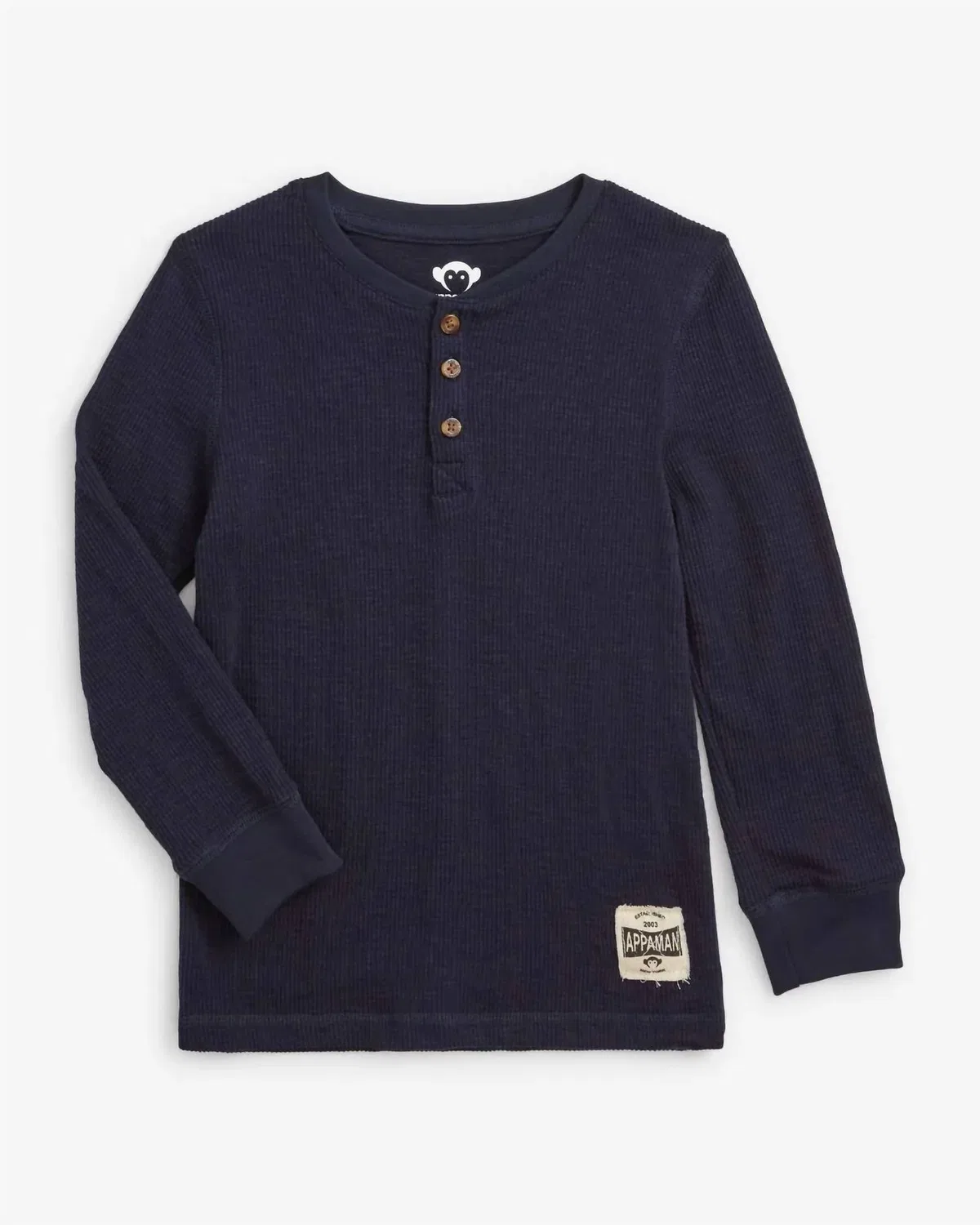 Appaman Детская термофутболка Craftsman Thermal Henley темно-синего цвета