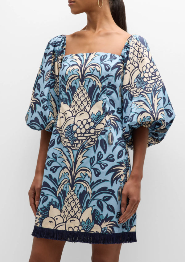 

Платье Cara Cara Women's Montauk, 100% хлопок, рукава-фонарики, мини-корзинка с фруктами, синее