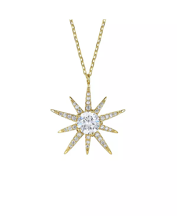 

Ожерелье с подвеской в виде звезды, покрытой 14-каратным золотом, с кубическим цирконием Rachel Glauber, gold