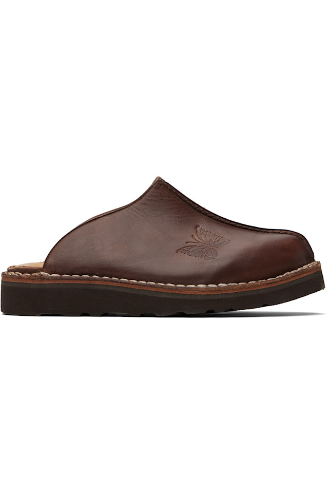 

Needles Коричневые лоферы без шнурков с рельефным изображением горного хрусталя «папийон»