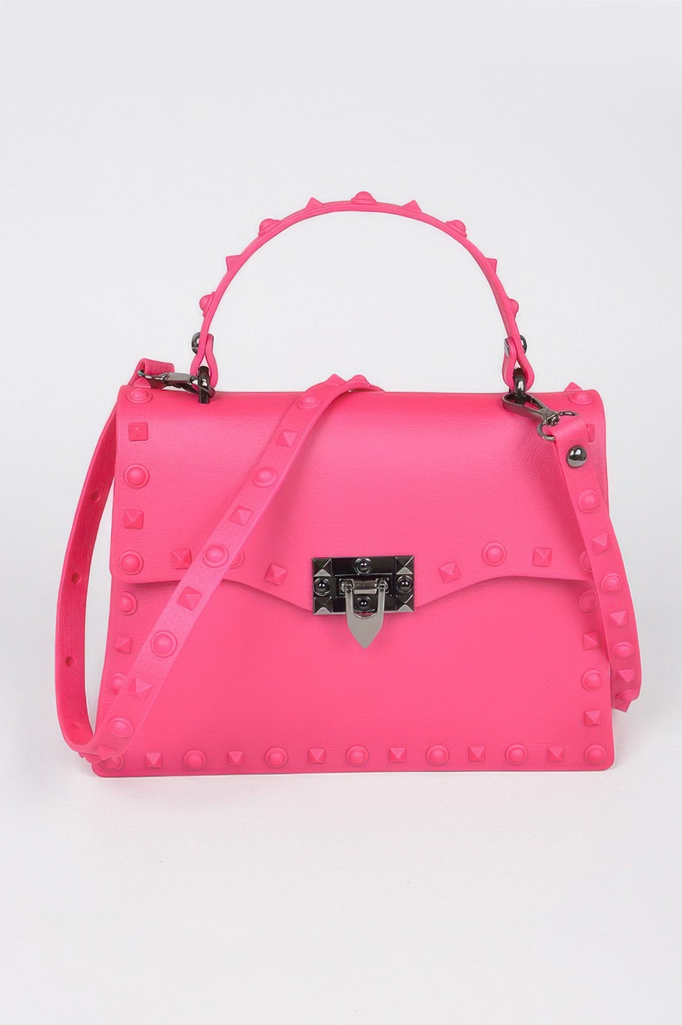 

Монохромный клатч с шипами FASHNZFAB, Fuschia