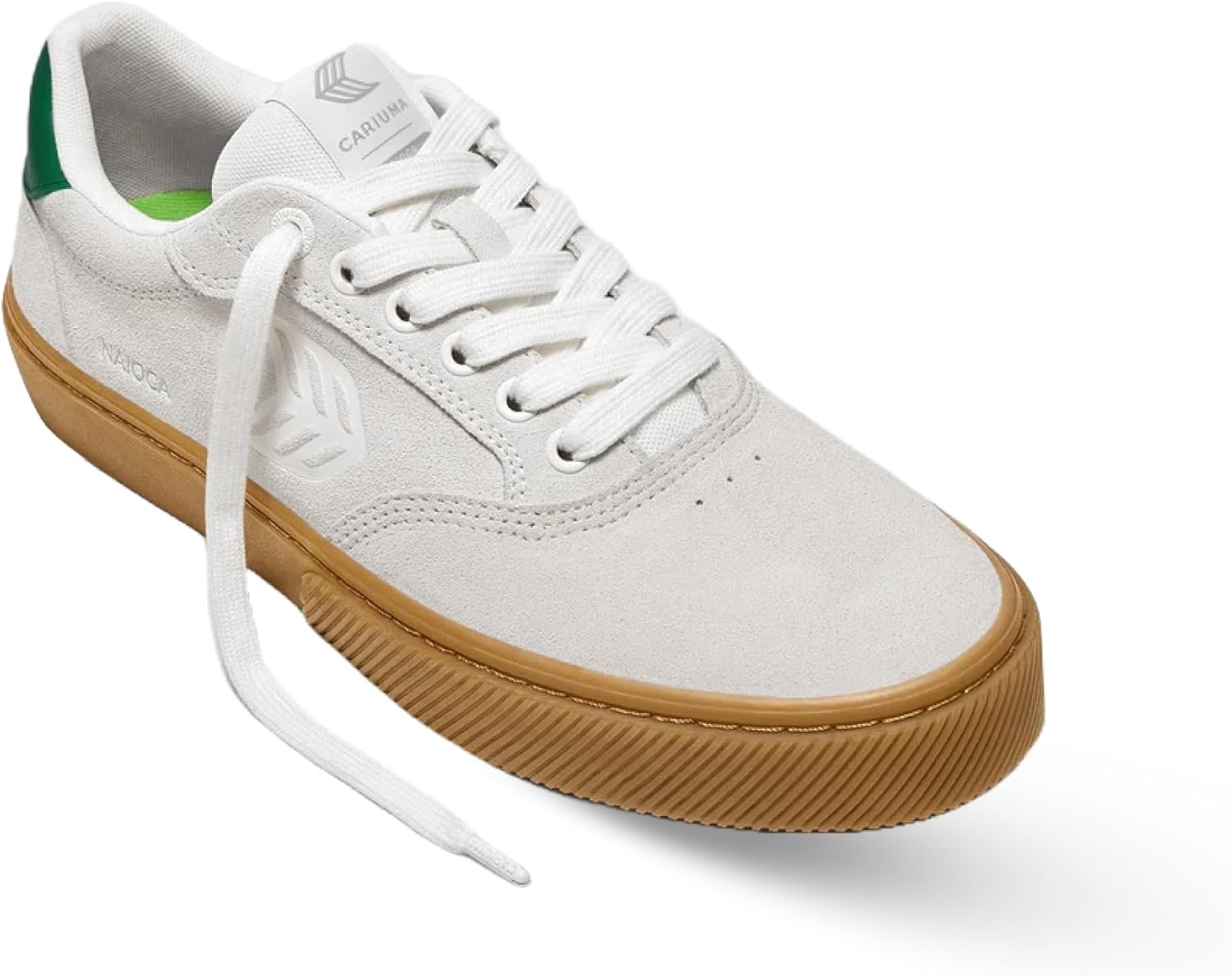 

Кроссовки Cariuma NAIOCA из замши, удобная обувь для мужчин, легкая и экологичная, универсальная повседневная обувь с 100 веганскими стельками и резиновой подошвой, белый