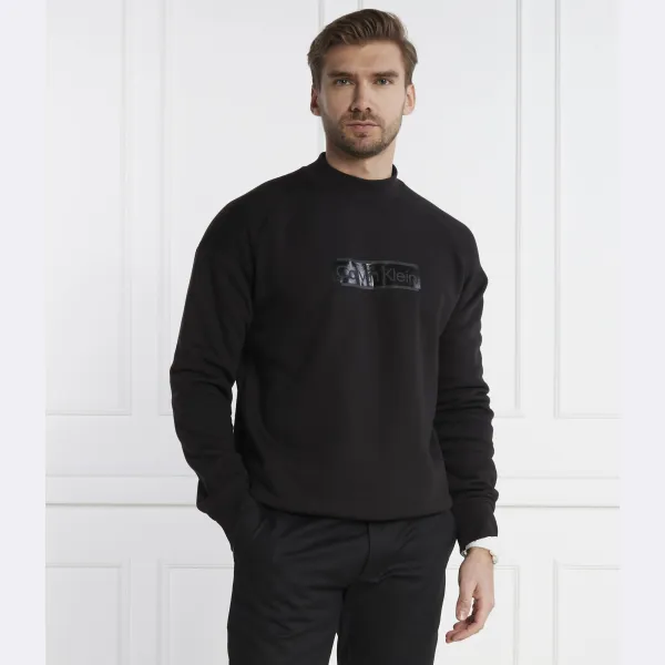 Толстовка повседневного кроя с праздничным логотипом Calvin Klein, черный — фото 2