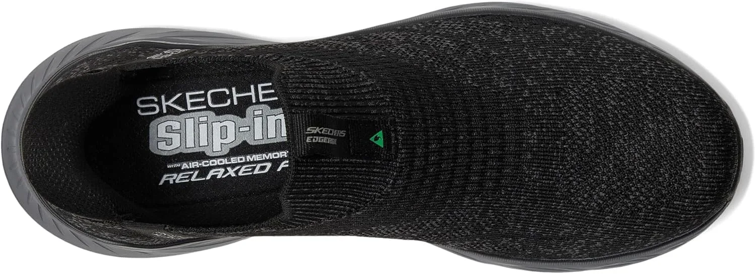 Мужские кроссовки Skechers Edgeride Commissioner Hands Free Slip-in, черный/темно-серый — фото 2