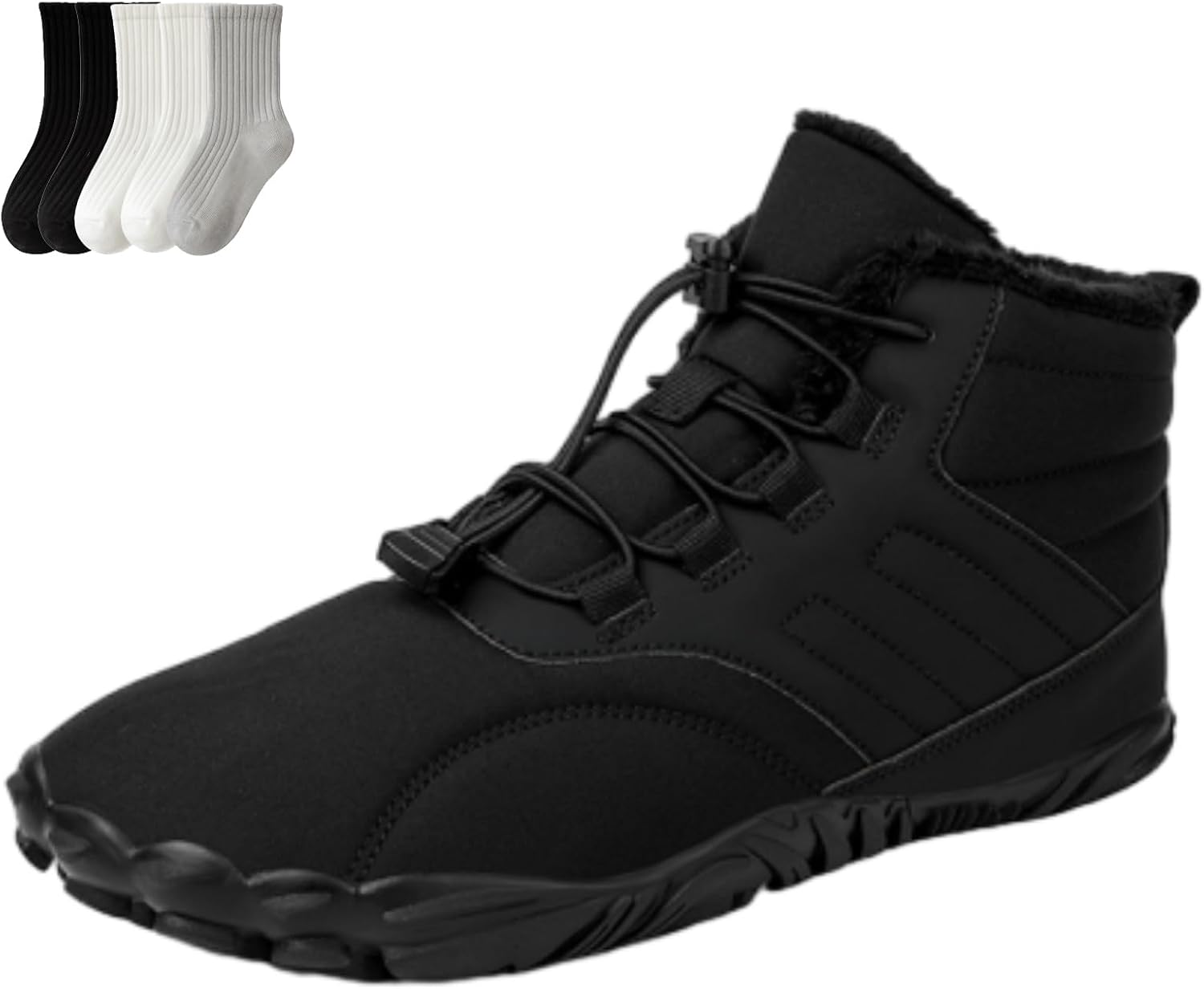 

Зимние походные босоножки для женщин и мужчин 2025, водонепроницаемые и противоскользящие ботинки с широкой носочной частью Rolinb, черный