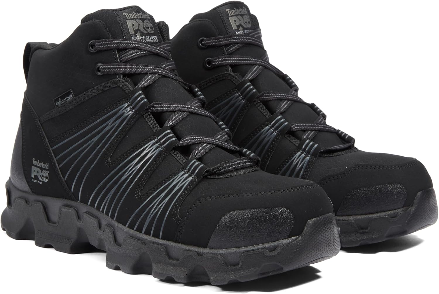 Timberland PRO мужские промышленные походные ботинки Powertrain Mid Alloy Toe ESD, Black-2024 New — фото 2