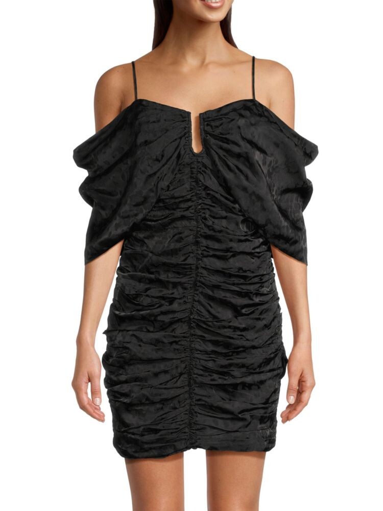 

Жаккардовое мини-платье Jessa со сборками Ungaro, черный