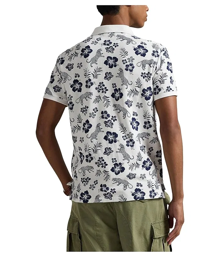 Футболка поло Classic Fit Tropical Mesh Polo Ralph Lauren, Midscale Jaguar Tropical/White — фото 3