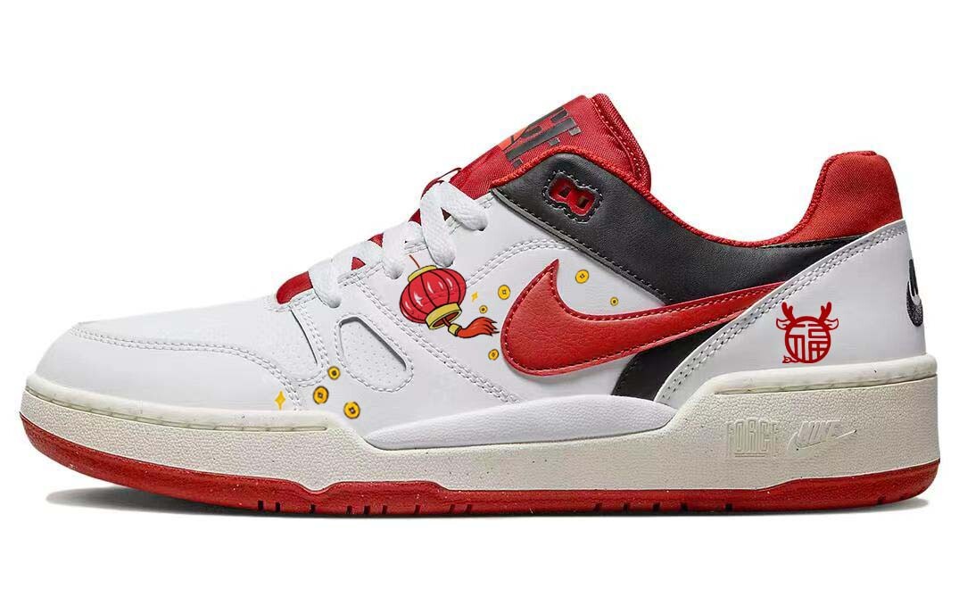 

Кроссовки Nike Full Force Skateboarding Shoes Men Low-top Red/white, белый