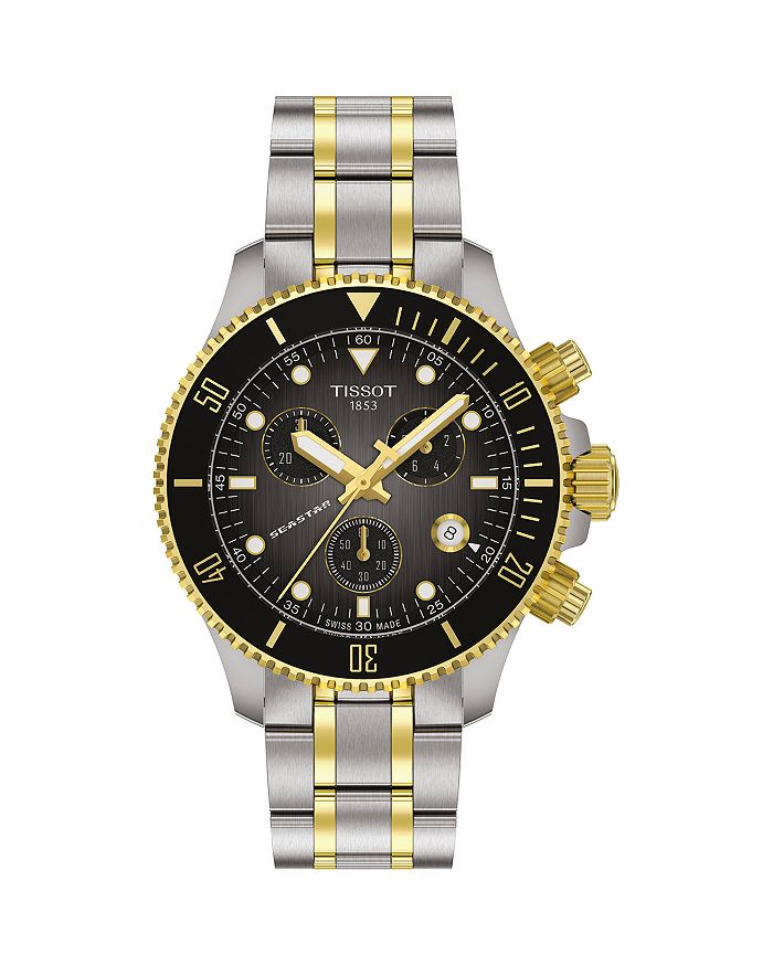 

Морские часы Seastar 1000 с кварцевым механизмом и хронографом, 38 мм Tissot, черный