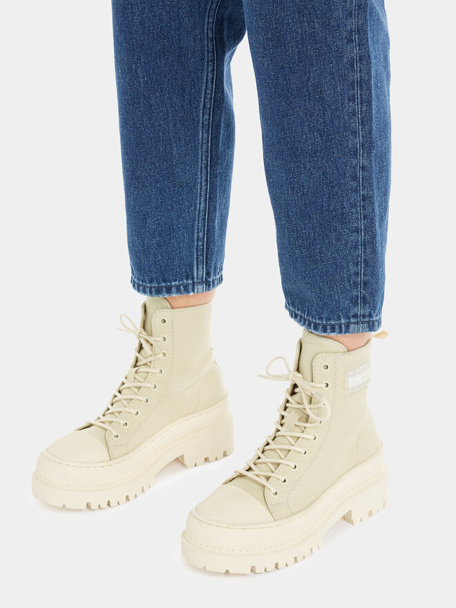 Ботильоны Tjw Foxing Canvas Boot EN0EN02216 Tommy Hilfiger, бежевый — фото 2
