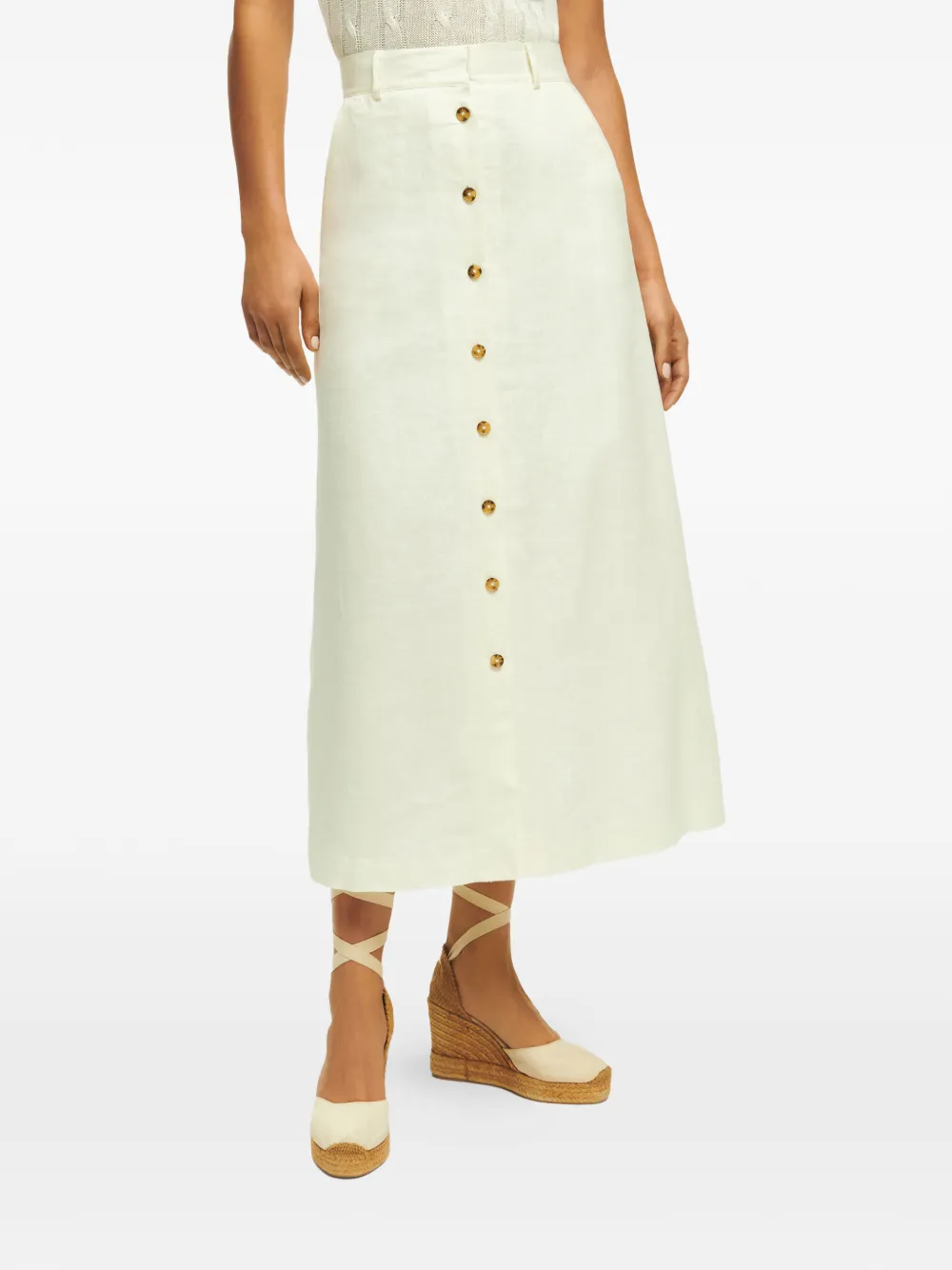 

Миди-юбка на пуговицах Brooks Brothers, бежевый