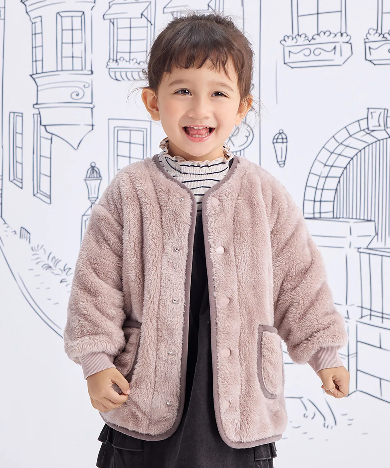 Болонья детская с начёсом Smokey Pink