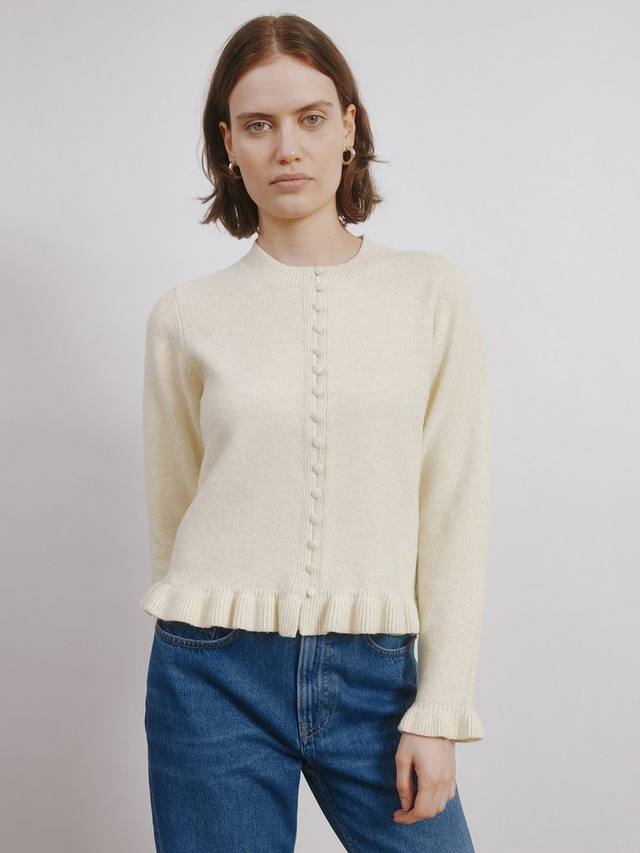 

Кардиган с вязаной отделкой рюшами Albaray, Cream