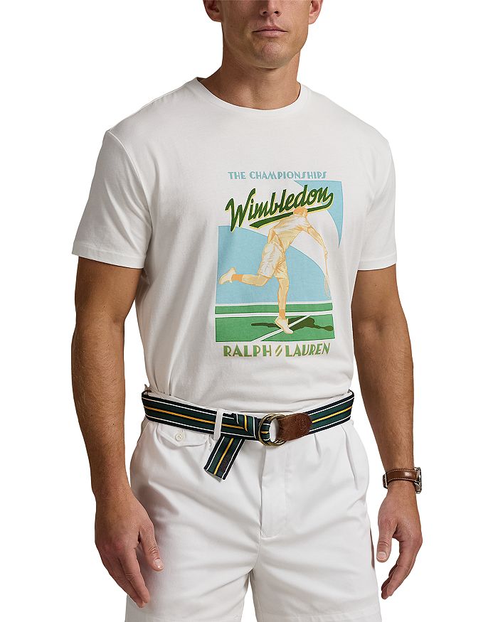 

Футболка классического кроя с логотипом Wimbledon Polo Ralph Lauren, белый